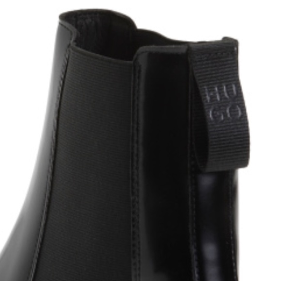 NWT HUGO BOSS Made In Portugal Black Leather Chelsea Booties Size EU40/US9 - Picture 4 of 5